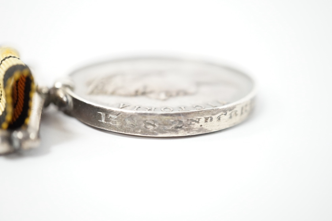 A Queen Victorian East and West Africa Medal, awarded to ‘1388 2nd Corporal, E. Dalby, A.H.C., 1873-4’. Condition - some significant wear to the rim, and the edge possibly skimmed and re-engraved in places.